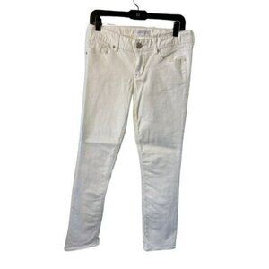 Express Womens Stella Low Rise Cropped Skinny White 4 Stretch Denim Jeans NWOT